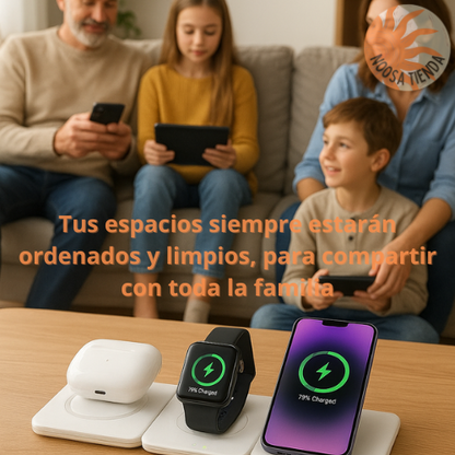 Cargador 3 en 1 Inalámbrico - Organiza tus dispositivos